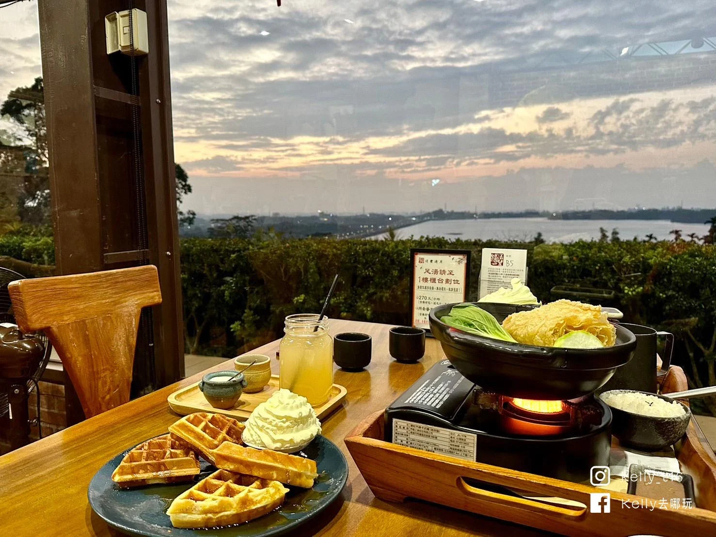 台阪神隱少女湯屋，嘉義打卡景點！景觀餐廳泡足湯、賞夕陽、唯美夜景3種享受全都有